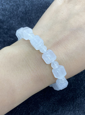 天然白幽灵方糖手串时尚小清新