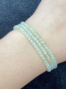 天然葡萄石三圈手串时尚小清新