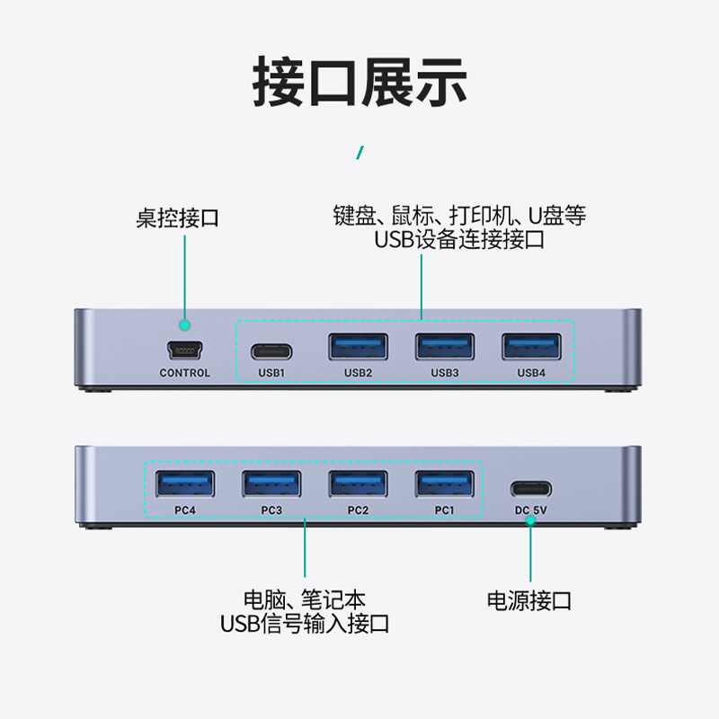 迈拓维矩 MT-SW344 usb打印机共享器4进4出USB3.0分线器扩展坞4台电脑笔记本录像机共用键盘鼠标U盘 SW244,淘宝优惠券,粉丝福利购,淘宝优惠卷