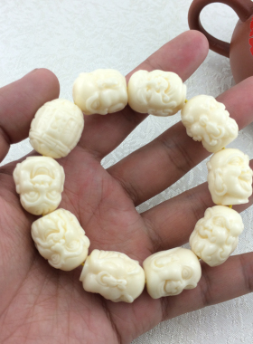 爱艺堂象牙果鱼牙十八礼品河马牙