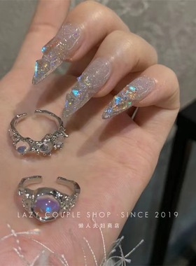 透明冷淡风肌理小众月光石镶嵌