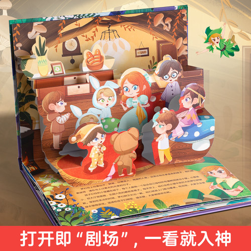 世界经典名著3D立体剧场书礼盒装 儿童3d立体翻翻书3-6-8岁幼儿园睡前绘本故事小学生一二年级阅读绿野仙踪小王子男女孩生日礼物书 - 图1