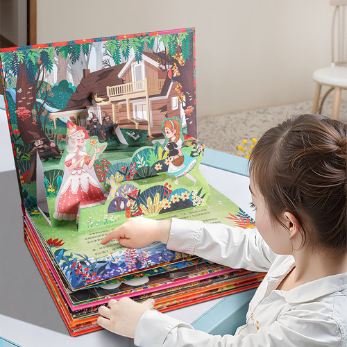 世界经典名著3D立体剧场书礼盒装 儿童3d立体翻翻书3-6-8岁幼儿园睡前绘本故事小学生一二年级阅读绿野仙踪小王子男女孩生日礼物书 - 图0