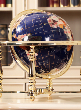 博通宝石四角地球仪酒柜装饰品