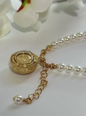 泰国特色吸钱星吊坠加珍珠手链可调节蛇年送小姐妹生日礼物带卡片