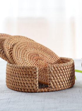 藤编餐垫杯垫碗垫隔热垫纯手工 茶杯垫 西餐垫 餐盘垫 茶具配件