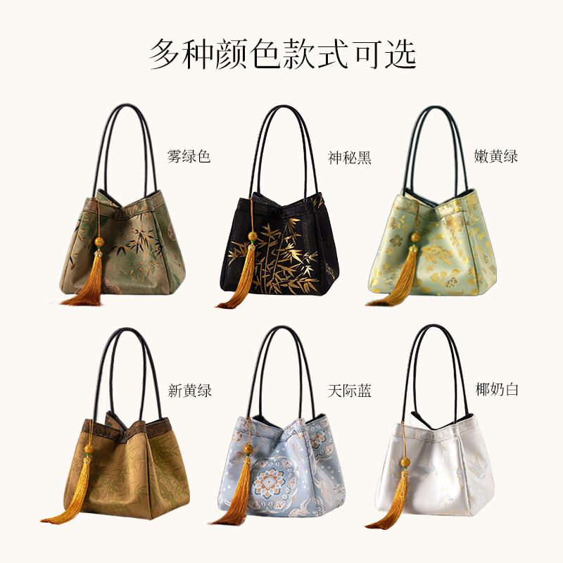 【李佳琦非遗里的中国年】上海故事新中式国风桑蚕丝手提包礼盒装,淘宝优惠券,粉丝福利购,淘宝优惠卷