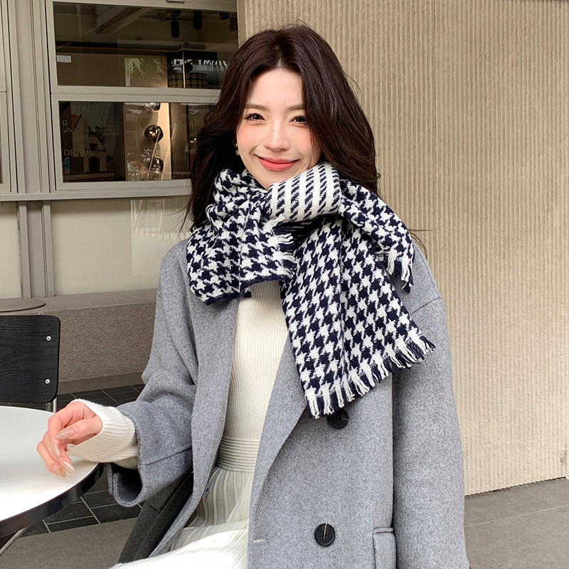 【直播间专属】纯羊绒千鸟格披肩围巾 185*35大尺寸 柔软不扎,淘宝优惠券,粉丝福利购,淘宝优惠卷