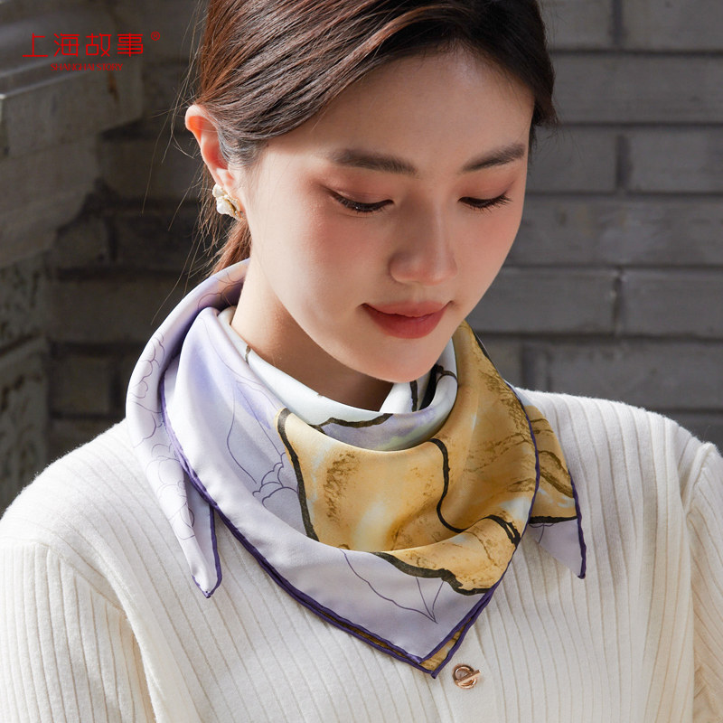 上海故事2025新款真丝印花桑蚕丝中方巾女丝巾妈妈款礼盒装送长辈,淘宝优惠券,粉丝福利购,淘宝优惠卷