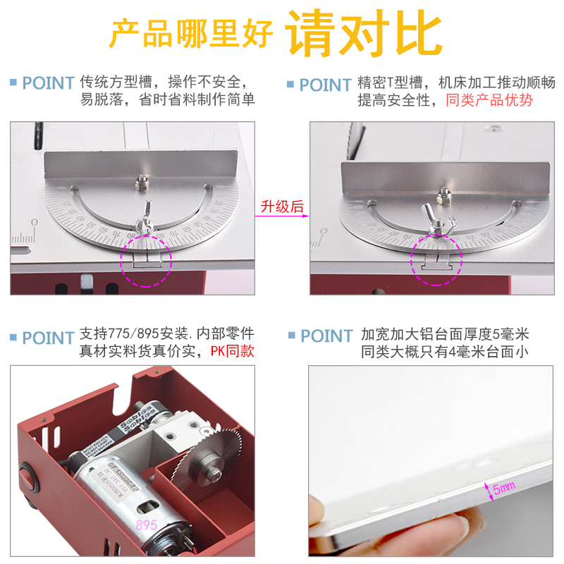 精悟微型多功能台锯PCB小型桌面切割机diy模型木工家用迷你小电锯-图1