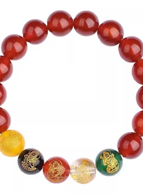 五路手串珠朱砂手串男女款通用饰品低含量朱砂送朋友生日礼物