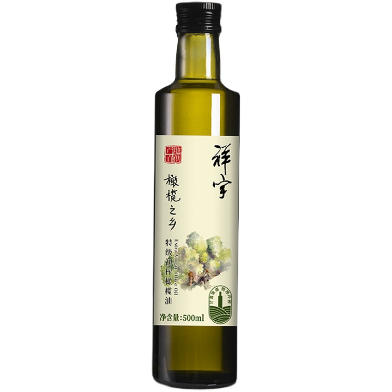 祥宇特级初榨橄榄油橄榄之乡500ml/单瓶炒菜煎炸食用橄榄油家用 - 图0