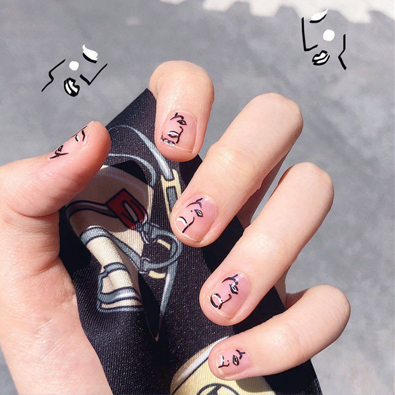 网红美甲贴纸新款ins风仿真指甲贴花涂鸦炫彩蝴蝶风美甲装饰品,淘宝优惠券,粉丝福利购,淘宝优惠卷