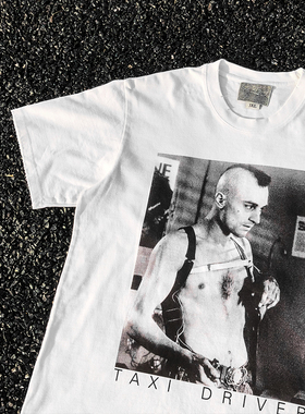 王有病工作室 重磅260G！TAXI DRIVER T-shirt 复古白色短袖T恤