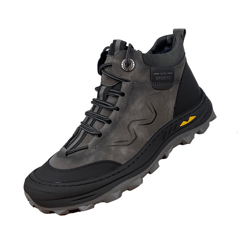 羊毛棉鞋男冬季新款高帮皮毛一体雪地靴防滑运动休闲加绒保暖棉靴 - 图3