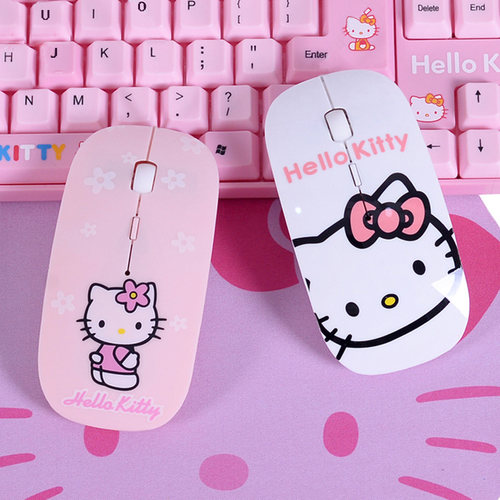 猫咪无线鼠标静音女生可爱粉色适用于联想华硕三星笔记本台式电脑 - 图0