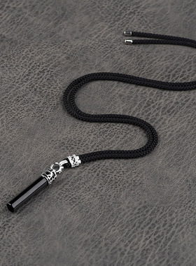 天然墨翠平安玉柱时尚简约吊坠