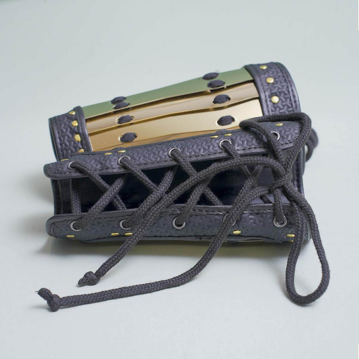 乌衣巷扎甲护臂金色不锈钢板甲汉服护腕一对男女传统甲胄配饰,淘宝优惠券,粉丝福利购,淘宝优惠卷