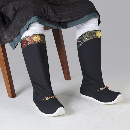 乌衣巷皂靴龙步青云男士汉服鞋明制翘头立体五金装饰古装古风靴子