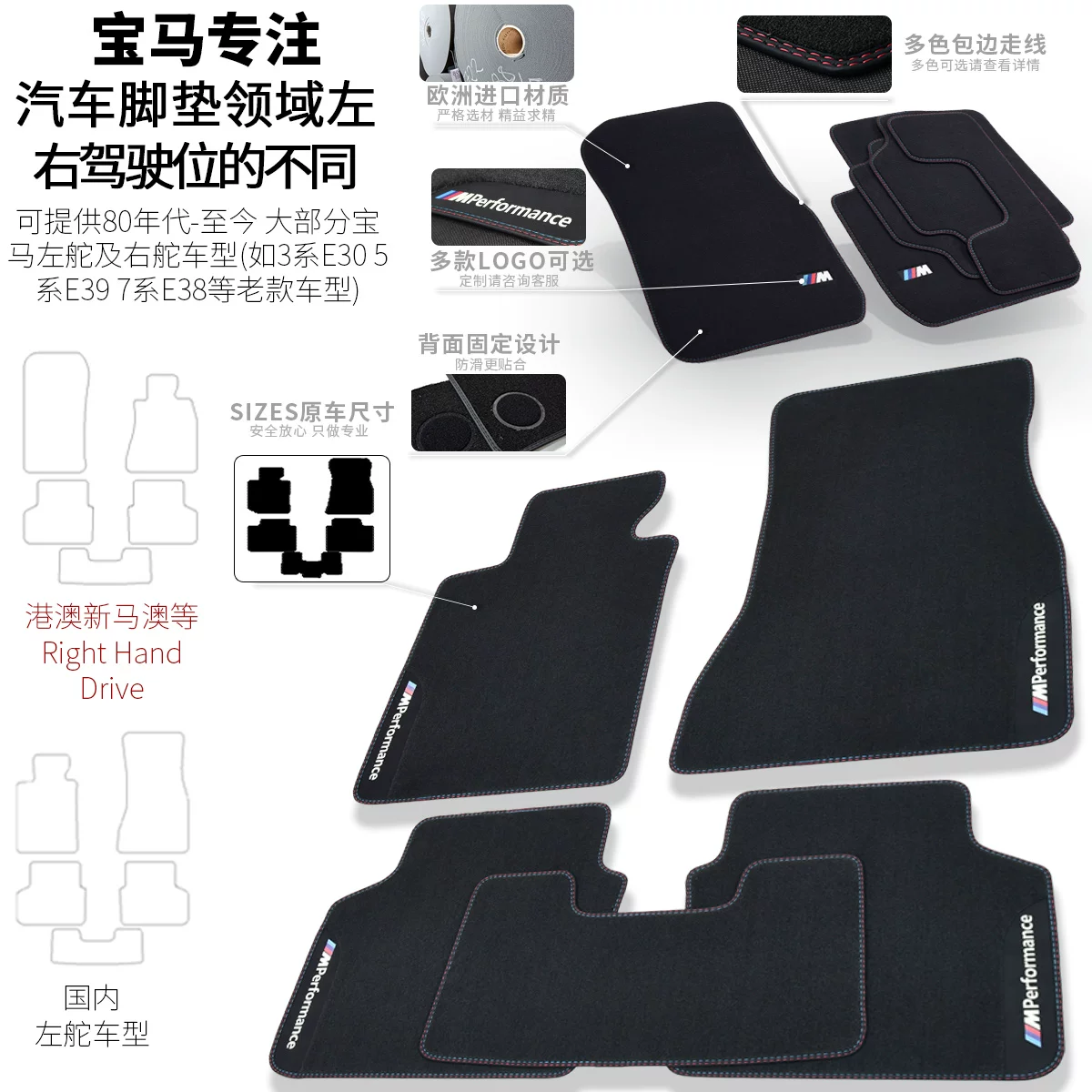 Turbo velvet pads are suitable for BMW 2 Series coupe M2 Thunder 2 Series Convertible M225i Travel Edition M2C