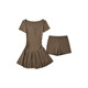 ສິ້ນ pleated ແອວ dress ແອວ ສູງ ຊຸດ ສັ້ນ