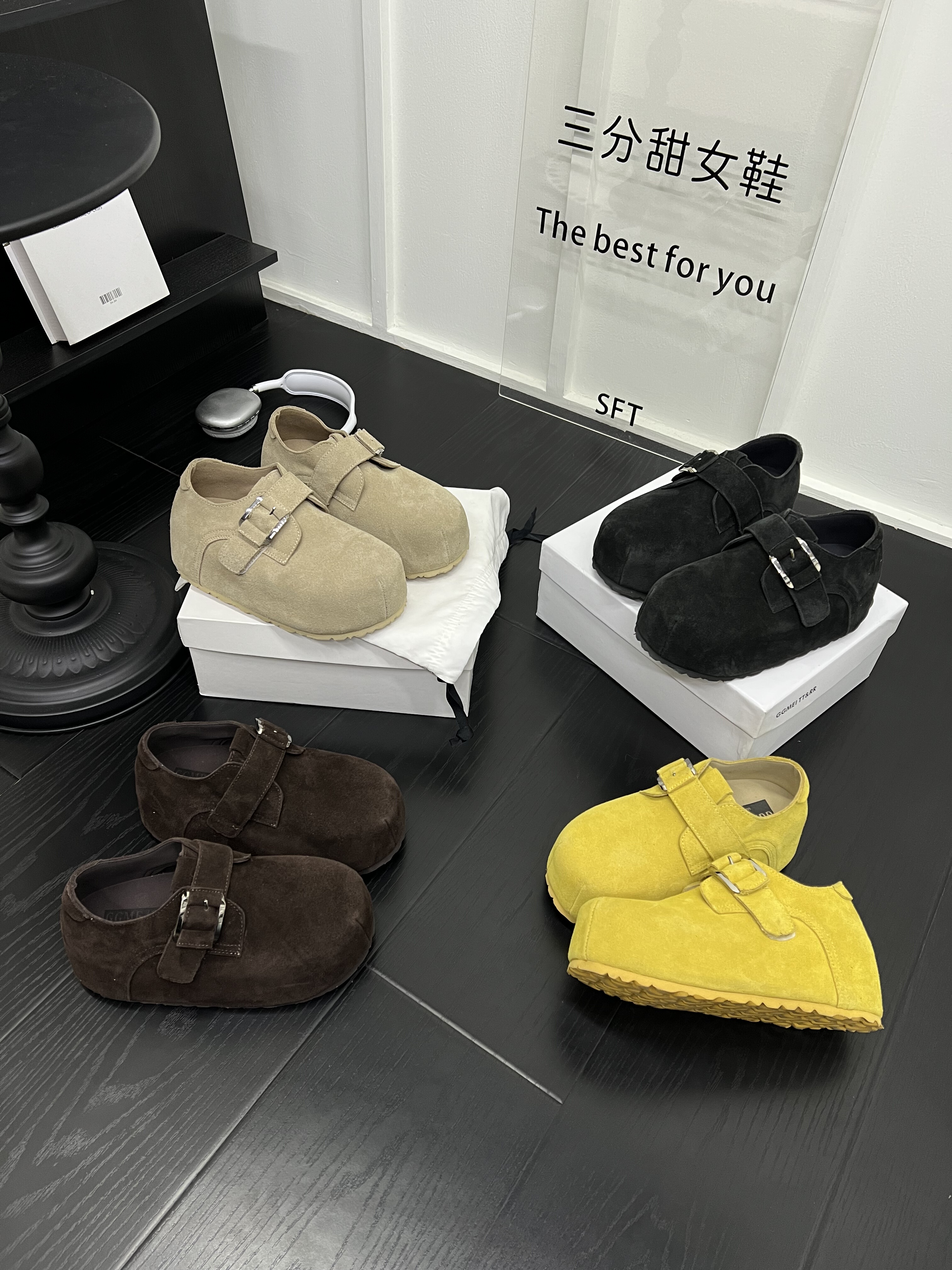 卡皮吧啦磨砂皮厚底勃肯鞋女2026魔术贴一脚蹬懒人外穿休闲单鞋潮,淘宝优惠券,粉丝福利购,淘宝优惠卷