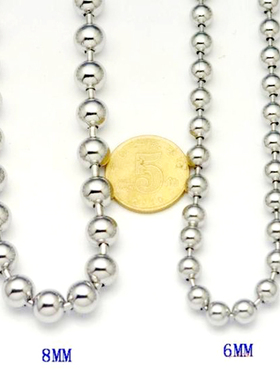 钛钢街舞加粗霸气风银色佛珠链