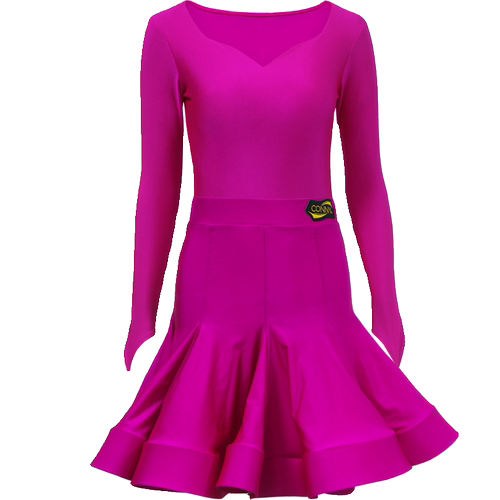 CONNY2022新款儿童康尼拉丁舞专业比赛服女演出考级长袖分体套装 - 图3