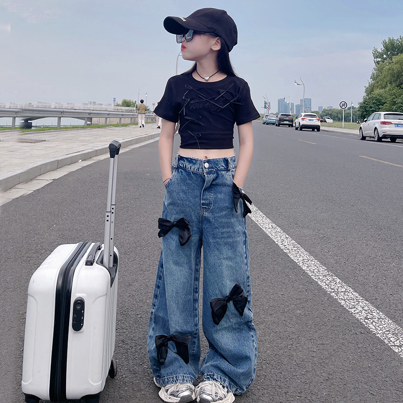 美式复古扎染破洞阔腿牛仔裤女2025年新款高腰显瘦垂感直筒拖地裤,淘宝优惠券,粉丝福利购,淘宝优惠卷