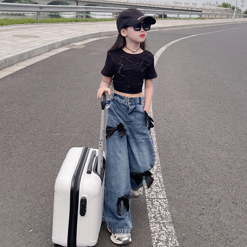 美式复古扎染破洞阔腿牛仔裤女2025年新款高腰显瘦垂感直筒拖地裤,淘宝优惠券,粉丝福利购,淘宝优惠卷