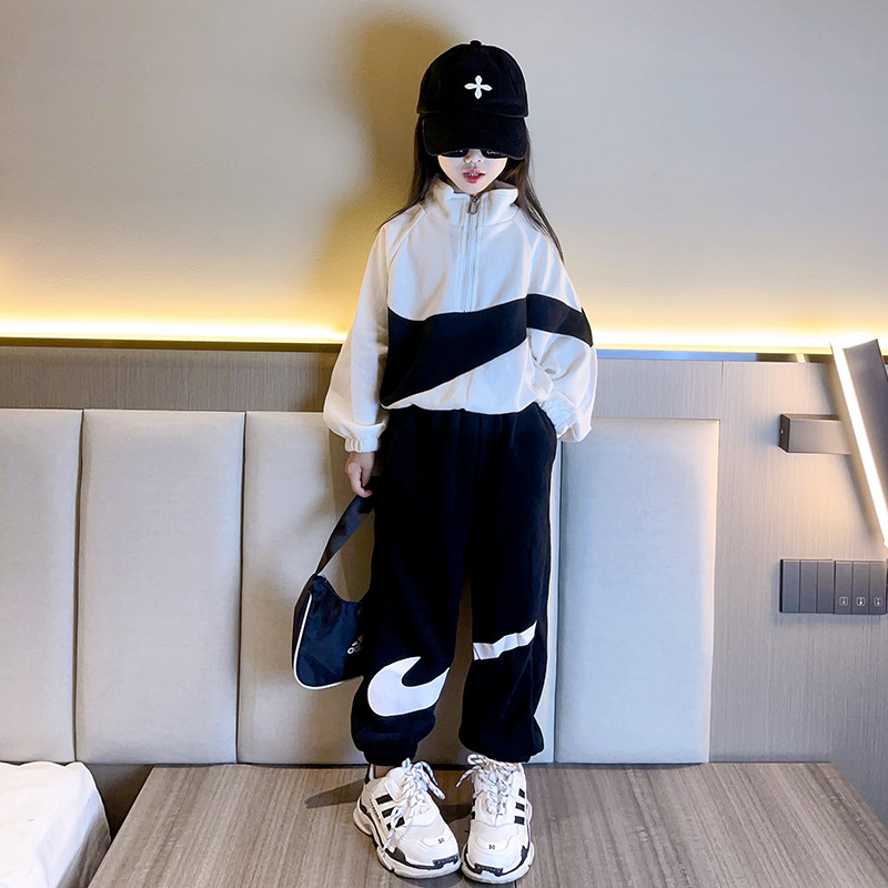 童装儿童运动套装2025秋冬季新款男童女童中大童纯棉加绒外套长裤,淘宝优惠券,粉丝福利购,淘宝优惠卷