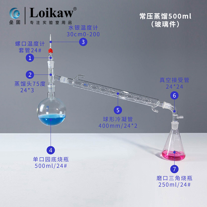 实验室 常压蒸馏装置蒸馏器 减压蒸馏装置蒸馏器套装 - 图2