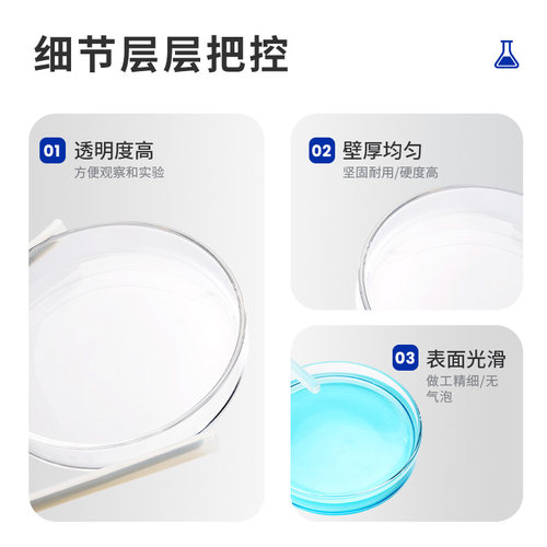 垒固玻璃培养皿实验室高硼硅耐高温超平器皿90 100mm 120mm 150mm - 图1