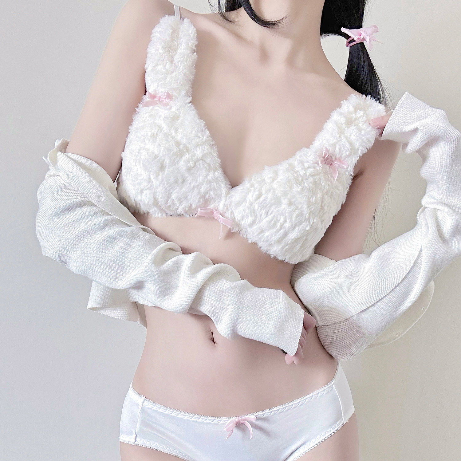六楼法式冬天文胸新年本命年内衣套装保暖聚拢胸罩可爱萝莉毛茸茸,淘宝优惠券,粉丝福利购,淘宝优惠卷