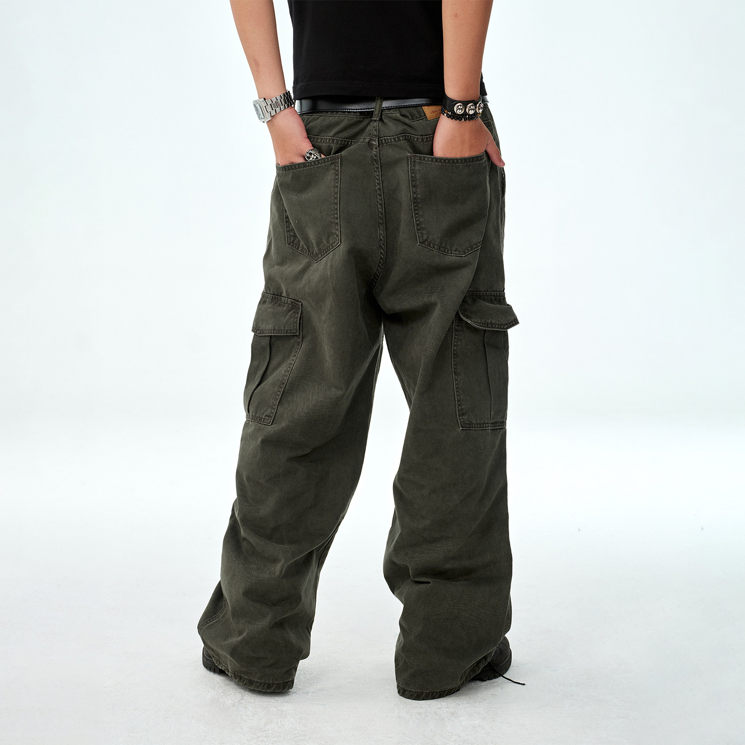 BIPOLAR多口袋水洗工装裤休闲美式复古街头国潮长裤男百搭直筒裤,淘宝优惠券,粉丝福利购,淘宝优惠卷