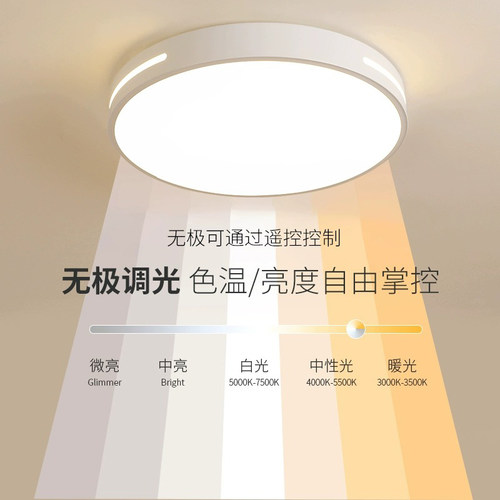 全光谱led吸顶灯卧室2026新款主卧简约现代护眼儿童房间中山灯具 - 图0