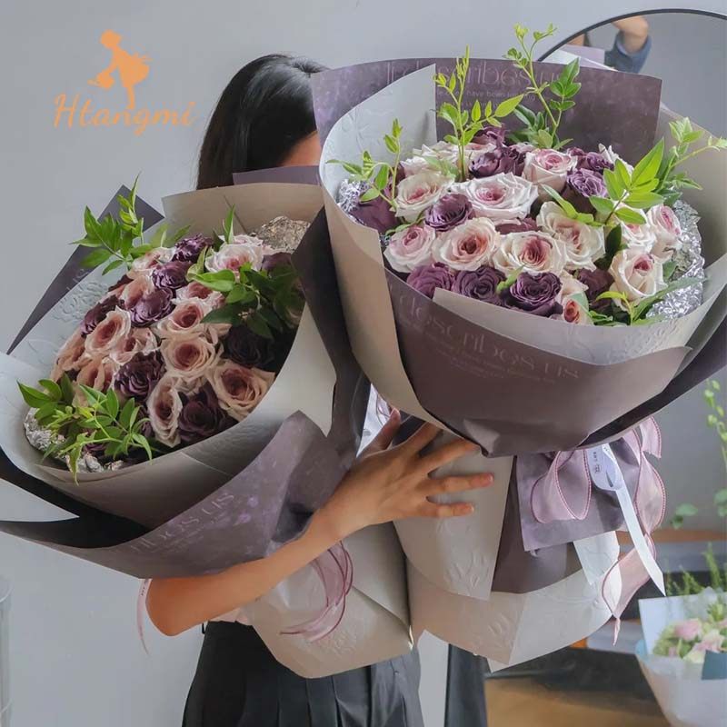 汉唐美乌梅紫酱油画纸网红背景纸鲜花花束包装纸印花牛皮纸包花纸,淘宝优惠券,粉丝福利购,淘宝优惠卷