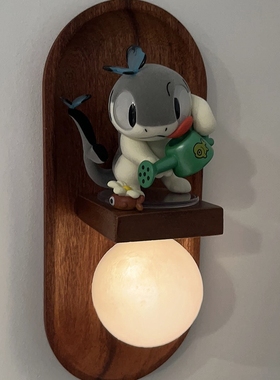 发光小夜灯中古实木法式壁挂磁吸墙装饰创意DIY摆件支架家居壁饰