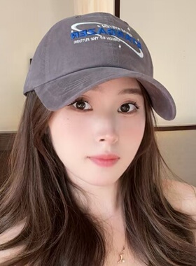 大牛龟韩系磨毛刺绣棒球帽女显脸