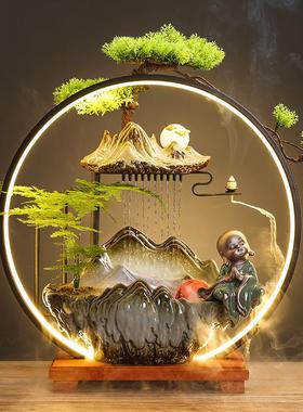 中式流水摆件循环水家用喷泉加湿器客厅办公室乔迁新居开业礼装饰