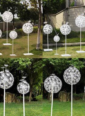 户外不锈钢蒲公英雕塑园林小区广场发光铁艺摆件创意景观美陈装饰