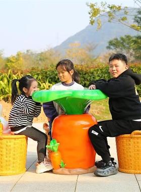 户外卡通可爱萝卜座椅玻璃钢雕塑景区商场幼儿园庭院网红打卡装饰