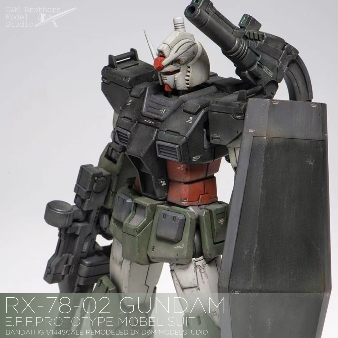 D&M万代模型HG高达RX-78-2THE ORIGIN旧化代工改造喷漆涂装成品-图0