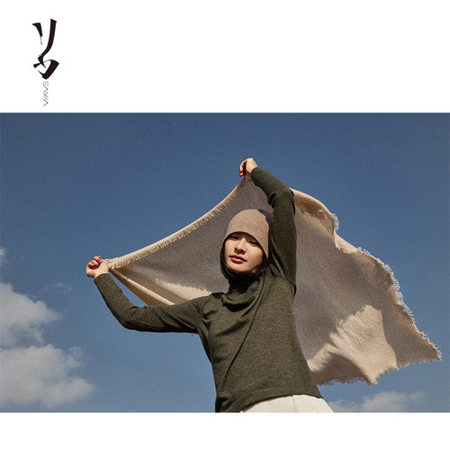 Say Ya 【幻】复古老花福纹羊绒方巾 围巾披肩优雅保暖 - 图0