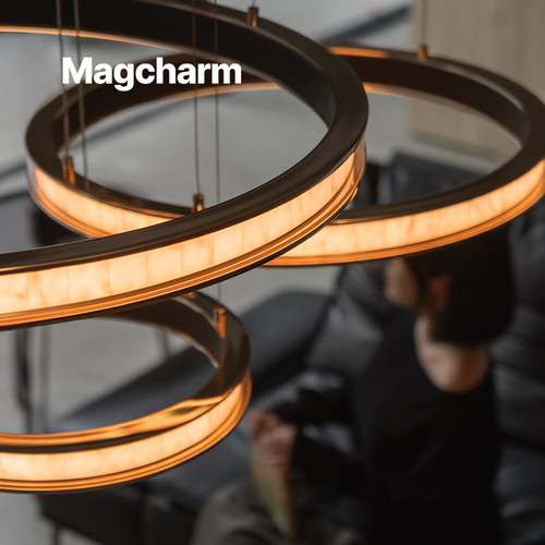 诺克Magcharm云璃客厅吊灯现代简约艺术轻奢云石圆形灯具大厅主灯 - 图2