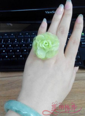 波西米亚花朵海边戒指女绢纱配饰