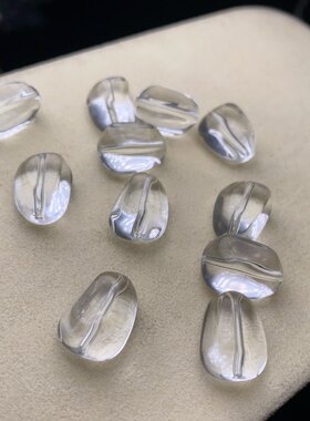 天然白水晶异形散珠搭配水晶手链diy散珠饰品配件椭圆形7a高冰透