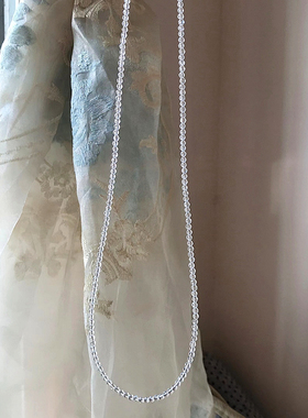 颈链国潮极细白水晶锁骨男