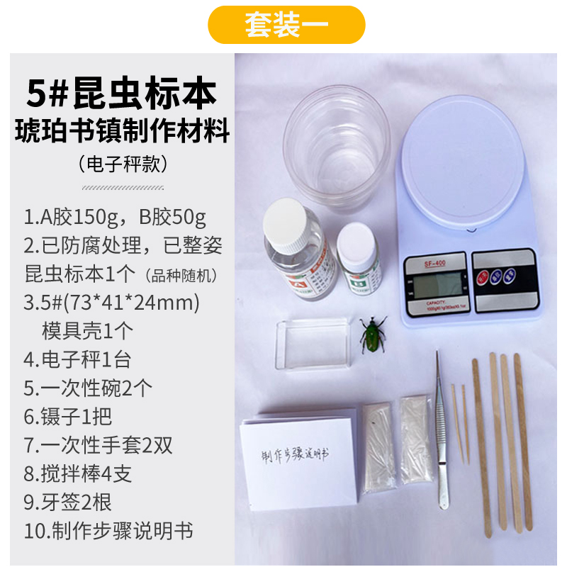 昆虫标本蝴蝶标本树脂琥珀材料水晶滴胶模具磨具树脂胶制作套装-图0