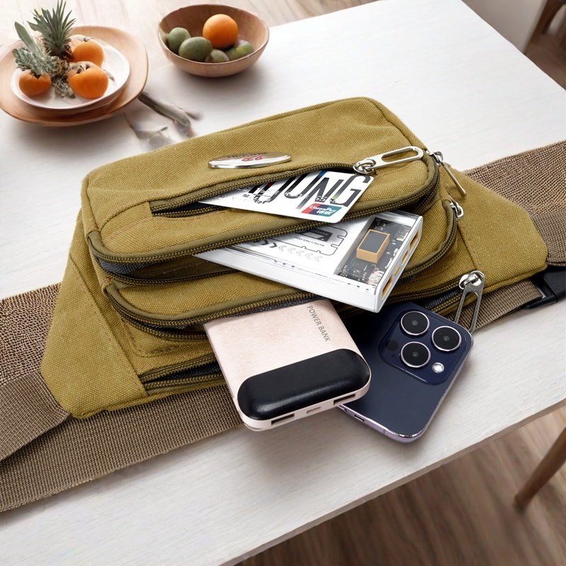 新款帆布腰包男女通用时尚百搭单肩斜挎包休闲运动包多功能手机包,淘宝优惠券,粉丝福利购,淘宝优惠卷